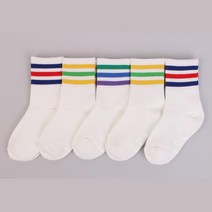 심플한 삼선 흰색 어린이 초등 발목양말 5p 친구생일선물 7살 초등학생 5살