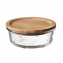 [이케아] IKEA 365+ 식품보관용기 + 뚜껑 원형 유리 대나무 400ml 192.690.84 (대가상회), Food storage