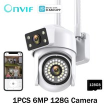 야외용 감시카메라 VERYHDSN HD PTZ 와이파이 듀얼 렌즈 인간 감지 방수 풀 컬러 야간 투시경 6MP, 13.1PCS6MP128G  EU 플러그