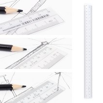 사무용 30센치자 플라스틱 30cm 측정 자 회사 문구 비품, 직선자_20cm
