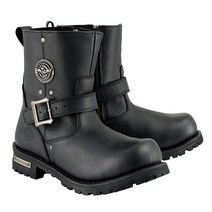 Milwaukee Leather MBM9040 남성용 블랙 15.2cm(6인치) 클래식 엔지니어 부츠 사이드 지퍼 포함 - 275mm(10.5), 12