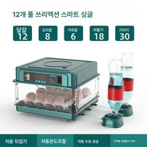 Ciliver 병아리 인큐베이터 소형 가정용 인큐베이터 전자동 스마트 가정용형 인큐베이터 닭 모종 수상 인큐베이터, 1개, 심플스크류 그린단전 12개