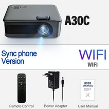 A30C 프로 프로젝터 휴대용 AUN LED 미니 홈 스마트 TV 박스 시어터 시네마 비머 4k 비디오 HD 포트를 통해, 01. CHINA_A30C