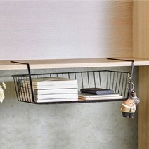 철제 수납걸이 철망 바스켓 주방 선반 바구니 책장, 화이트