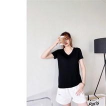 여성 모달 브이넥 기본 반팔티셔츠 11가지 컬러