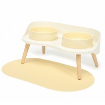 헬로우펫 라운딩 테이블 강아지 밥그릇 고양이 식기 식탁 애견 물그릇, 버터 옐로우, 10cm