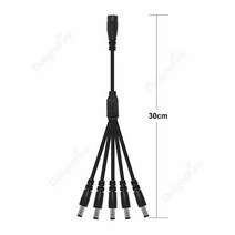 전원분배기 호환 5.5mm 2.1mm DC 전원 분배기 케이블 1 ~ 2/3/4/5/6/8 웨이 5V 12V 24V 어댑터 LED 스트립, 06 1 to 5 way black_02 3pcs