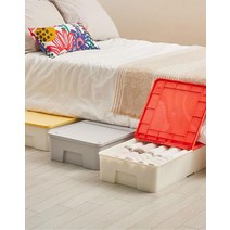 씨밀렉스 하프캡 언더베드 리빙박스 수납장 54L[고정클립포함], 그린, 그린