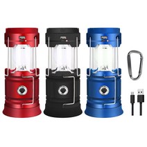 캠핑무드등 랜턴 led 캠핑 텐트 라이트 휴대용 교수형 캠핑 라이트 태양 usb 충전 ipx4 방수 야외 활동을위한 다기능, 빨간색