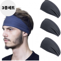 푸른소 땀흡수 스포츠 쿨링 헤어밴드, 블랙 3종 SET, 1개
