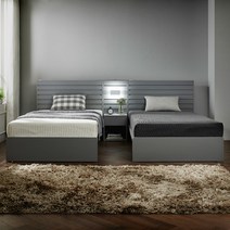 [우아미아이] [우아미가구]C342 호텔식 침대 SS, 색상:그레이