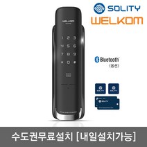 [수도권설치-내일도 가능] 솔리티 웰콤 무타공 푸시풀 신제품 [스윙] 카드키4개+번호키 블루투스(옵션) 푸시바잠금 내부강제잠금기능 허수기능 저전압알림 고온경보 현관문 디지털도어락, 토요일(내일도 가능)