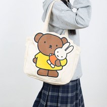 미피 에코백 캔버스 면 가방 대용량 일본풍 토끼 숄더백 대학생 직장인 가벼운 코튼 쇼퍼백