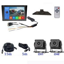 리어 후석 모니터 2채널 블랙박스가 장착된 7인치 1024600 IPS AHD 차량 모니터 차량 카메라 별빛 야간 비전 백업 시스템 버스RV트럭 주차 레코더, Camera set No Card