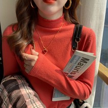 라임색니트 가을 니트 티셔츠 긴팔 겨울 연두색 스웨터 여성