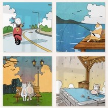 꾸밈 ih778-아크릴액자고양이라이프1 액자, 5.고양이라이프1-타입5