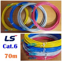 LS전선 UTP CAT6 블루RJ45 랜케이블 70m(제작상품), 레드(다이렉트), 1개