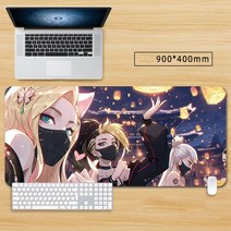 마우스 장패드 롤 리그 오브 레전드 KDA아리 큐티 캐릭터 게임 대형 마우스패드 게이밍 패드 피시 게임 굿즈, 색상-10, 80*30cm