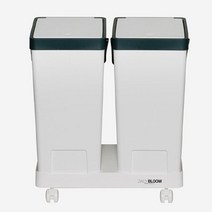 데일리블룸 이동식 분리수거함 2단, White, 1개