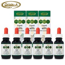 오리진에이 프로폴리스 리퀴드(액상) 원액 40% 25ml X 3병 무알콜 수용성 + 양태반크림 증정 1개, 6병, 25mg 40%