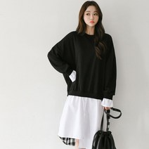 [꿀잠커플] 가을 상하 언발런스 오버핏 캐주얼 롱원피스