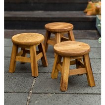 원형 원목 작은 나무의자 어린이집의자 화분받침 인테리어의자