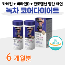다이어트 카테킨 300mg 녹차 추출물 녹차 다이어트 비타민 미네랄 코어 다이어트 망간 셀레늄 판토텐산 식 약 처 인정 건강기능식품 건강식품, 6개월, 500mg x 120정 (하루2정)