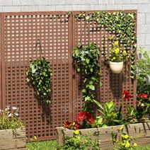 테라스가림막 가림막 난간 기둥 나무 단독주택, 정사각형 격자 120X30