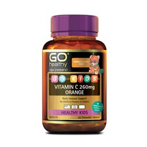GO healthy 뉴질랜드 정품 고헬씨 키즈 비타민C 260mg 오렌지맛 60츄어블, 1개
