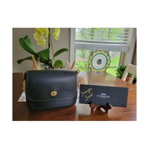 코치 오리지널 디자인 블랙 글러브탄 가죽 램블러 크로스바디