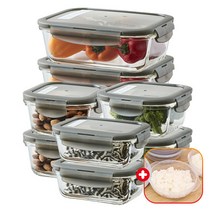 락앤락 오븐글라스 내열유리 밀폐용기 9종세트+전자렌지반찬통 - 냉장고.냉동실정리 야채소분보관 레인지, 혼합9종, 1세트