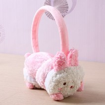토끼 디자인 귀마개 연핑크 겨울용 털귀마개