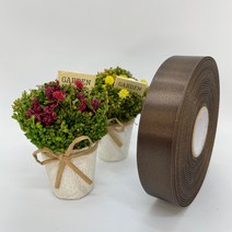 포장 리본 끈 제이제이리본 고밀도주자 3mm 76컬러 ( 길이 45M 90M ) 공단리본, 밤색, 3mm(90M)