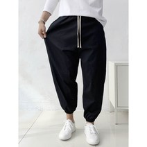 남자 봄가을 면 스판 벌룬 와이드 조거 밴딩팬츠