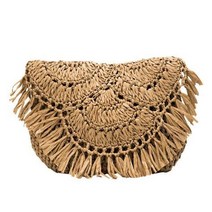 라탄가방 크로스백 여성용 여름 밀짚 가방 수제 술 비치 라피아 라탄 짠 핸드백 휴가 어깨 크로스 바디 클러치