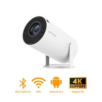 무선 미니 빔프로젝터 TFlag HY300 4K 스마트 안드로이드 와이파이 휴대용 200Ansi 홈 삼성 애플 폰 영화 1080P, 2.Smart Projector - 미국 플러그