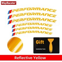 자동차캘리퍼 6Pcs 자동차 브레이크 캘리퍼스 스티커 고온 방수 비닐 데칼 BMW호환호환 F20 E90 Z4 X3, 04 A Reflective yellow