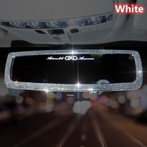 크리스탈 자동차 인테리어 백미러 장식 참 블링 다이아몬드 커버 여자 액세서리, 02 WHITE