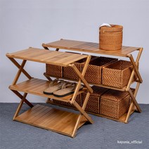 캠핑선반 3단 우드쉘프 감성캠핑테이블 접이식폴딩 원목선반 50cm 70cm, 1개
