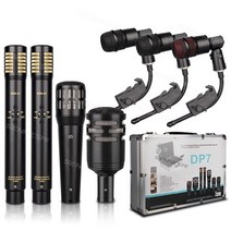 무선마이크 방송용 ASMR 스튜디오 핸디 신제품 DP7 유선 다이나믹 드럼 마이크 킥 톰 심벌즈 알루미늄 박스 7 피스, 1.DP-7