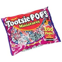 Tootsie Pops 투시팝 미니어처 막대 사탕 200피스 1.02kg 투시롤 캔디 Miniatures, 1세트