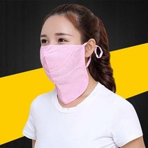 땀흡수 기능성 쿨마스크 골프 얼굴가리개 얼굴햇빛가리개 운동마스크 캐디마스크, 핑크도트