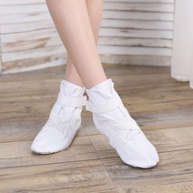 슈즈 발레웜업부츠 발레 웜업부츠 여성 신발 성인, 37, 하이탑 훅 앤 루프 화이트