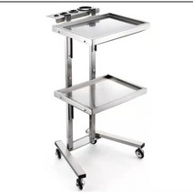 스테인리스 트롤리 미용웨건 미용실 트레이 카트 2단, F