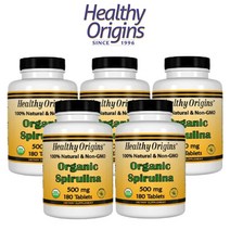 (5팩 기획) 헬시오리진 오가닉 스피루리나 500mg 피코시아닌 스피룰리나 Spirulina 180타블렛