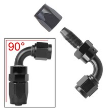 egr 밸브 AN6 FKM 연료 회전 호스 양극산화처리 알루미늄 스트레이트 엘보 0 45 90 120 도 엔드, 90degree