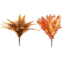 가을 단풍 조화 네프롤레피스 인조 보스톤 고사리 루모라 노무라 펀 부쉬 38cm 2색 택1, 오렌지