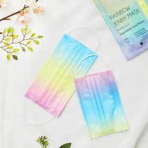 무지개 제니 마스크 파스텔톤 레인보우 그라데이션 컬러, 소형(S)/ 5파우치 25매입, 1개