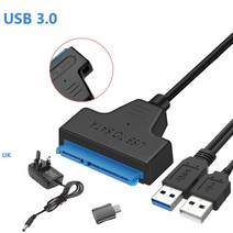 HDD SSD 도킹 스테이션 USB to 2.5 3.5 인치 SATAI/II/III IDE 듀얼 슬롯 외장 하드 디스크 인클로저 케이, 34 34 UK SATA 2.5 3.5, 한개옵션1