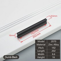 서랍 주방 풀 모던 실버 블랙 골드 아연 합금 문 옷장 하드웨어 캐비닛 찬장 손잡이, black192